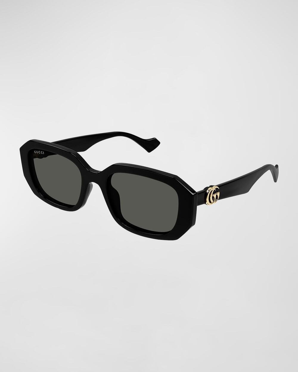 NWT Gucci GG1535S-001 Black Rectangle 54mm Sunglasses